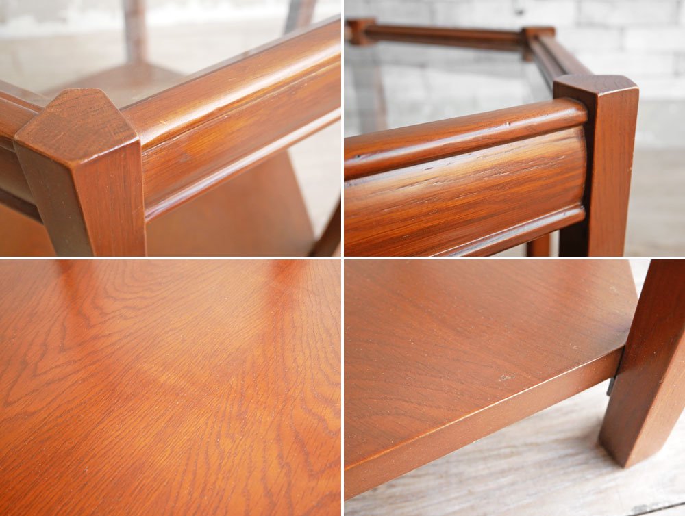 アクメファニチャー ACME Furniture ブルックス ヘキサゴンテーブル BROOKS HEXAGON TABLE サイドテーブル ガラス天板 オーク材 定価￥27,500- ●