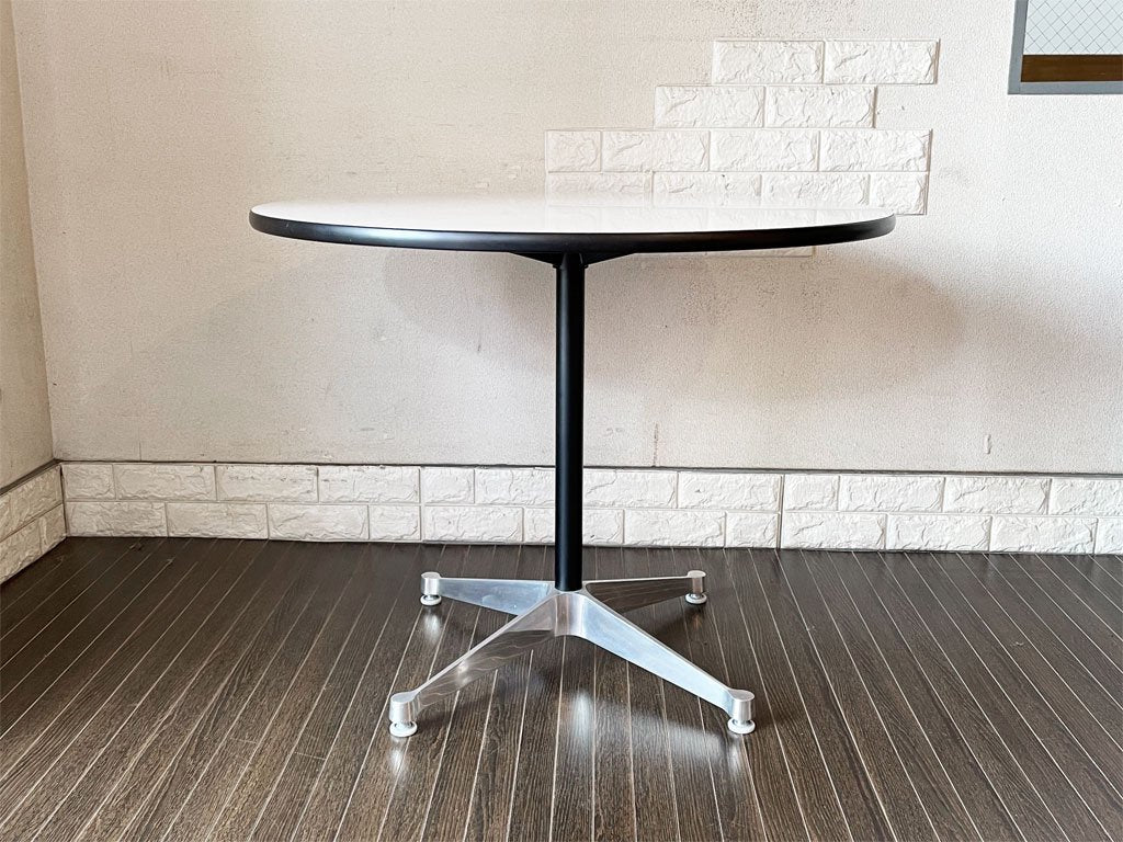 ハーマンミラー Herman Miller コントラクトテーブル Eames Contract-Base Table ラウンド Φ90cm ホワイト C&R イームズ ミッドセンチュリー ◎