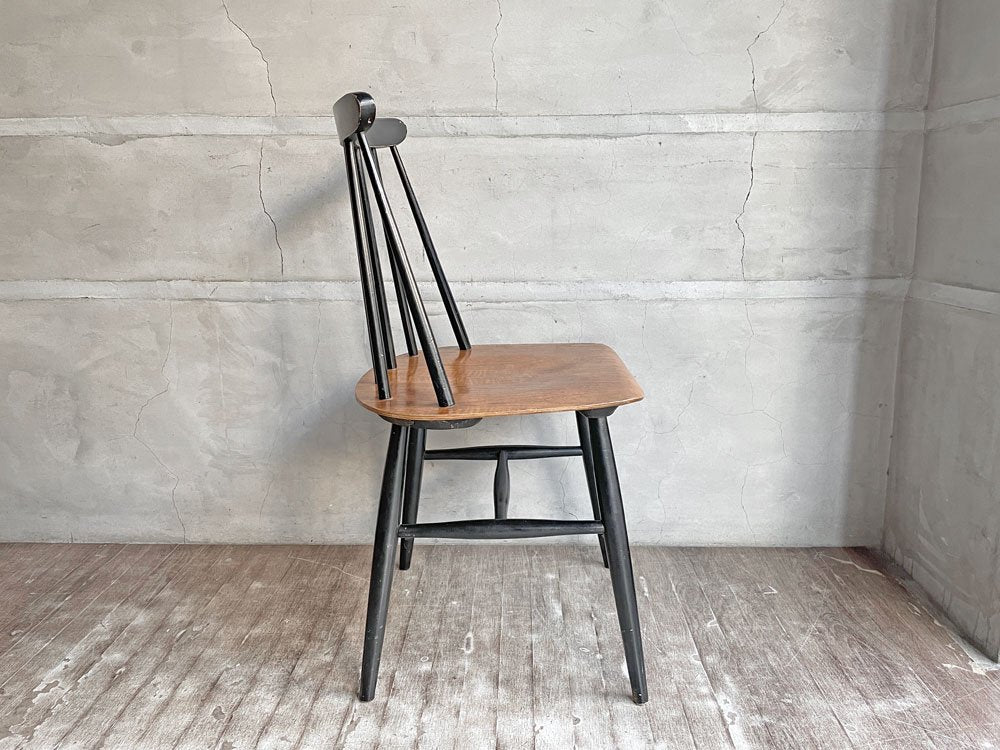 Edsby Verken ファネットチェア Fanett chair イルマリ・タピオヴァーラ ダイニングチェア ブラックペイント チーク材  スウェーデン製 北欧ビンテージ ♪