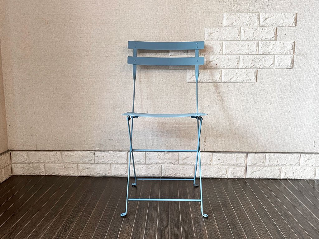 フェルモブ Fermob ビストロ BISTRO メタルチェア METAL CHAIR フォールディングチェア ガーデンチェア ブルー系 フランス 定価￥16,500-  ◎