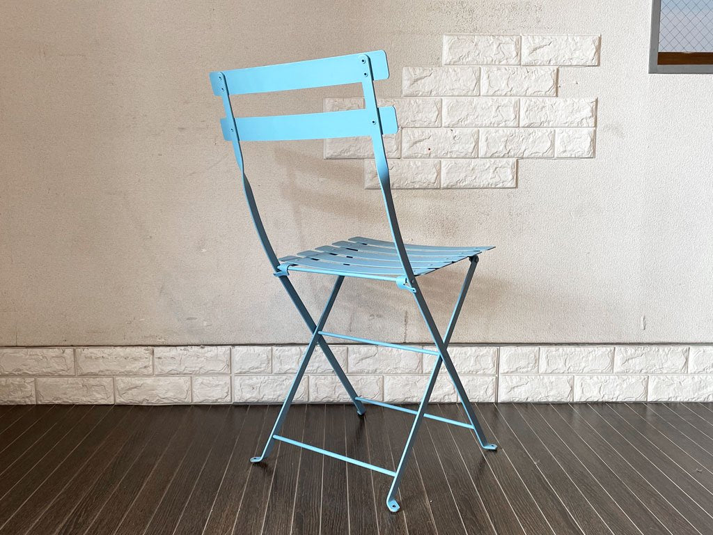 フェルモブ Fermob ビストロ BISTRO メタルチェア METAL CHAIR フォールディングチェア ガーデンチェア ブルー系 フランス 定価￥16,500-  ◎