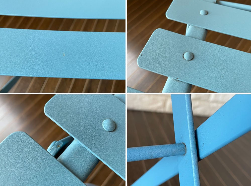 フェルモブ Fermob ビストロ BISTRO メタルチェア METAL CHAIR フォールディングチェア ガーデンチェア ブルー系 フランス 定価￥16,500-  ◎