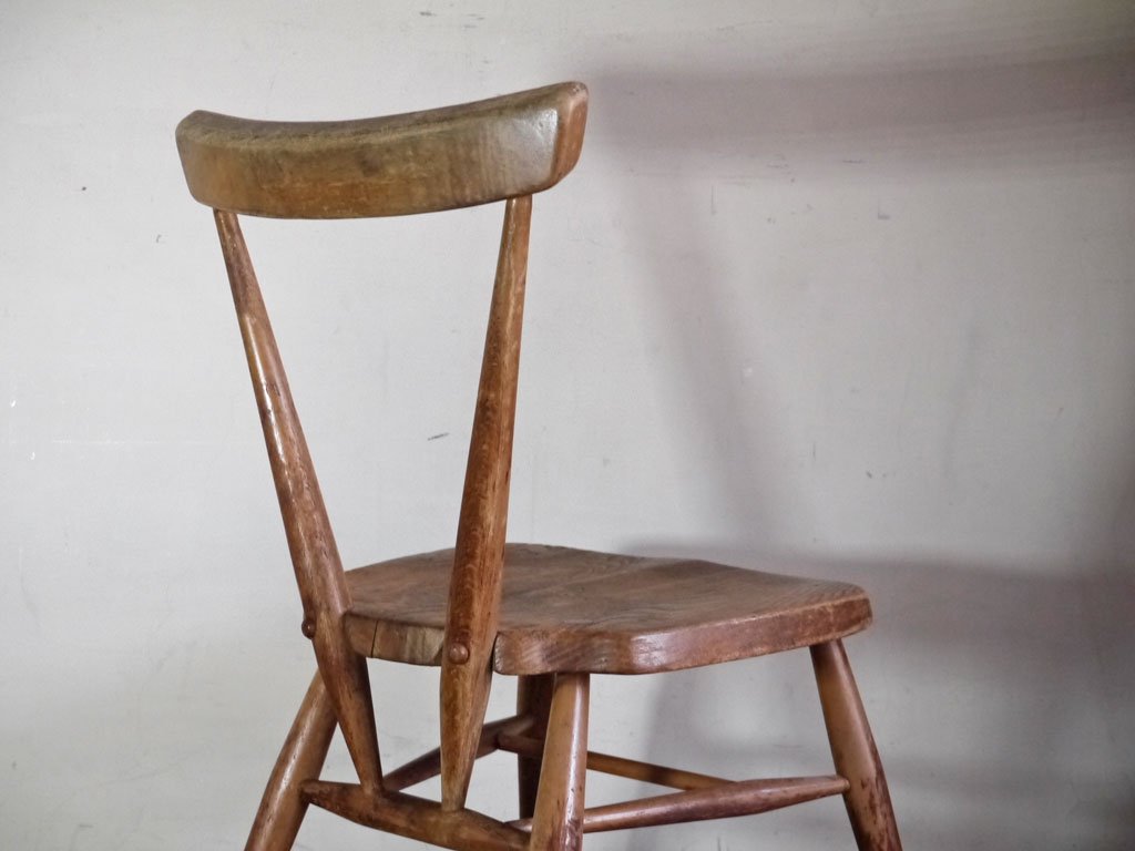 アーコール Ercol シングルバック 440 スタッキング チェア エルム材 英国家具 UKビンテージ B ■