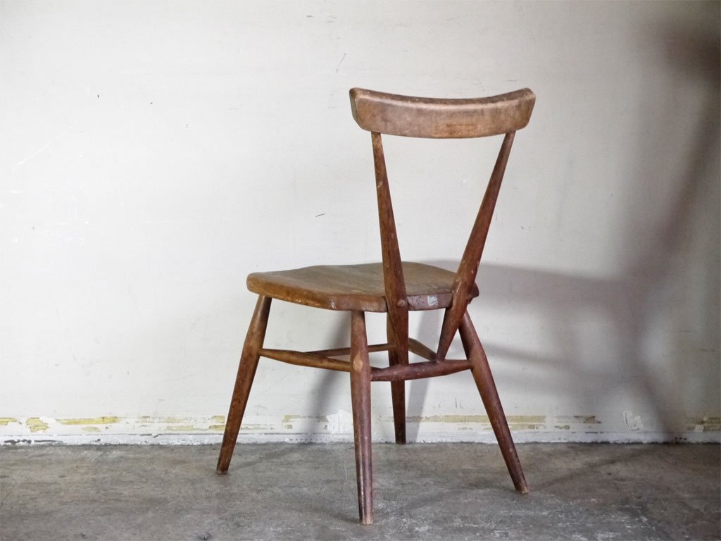 アーコール Ercol シングルバック 440 スタッキング チェア エルム材 英国家具 UKビンテージ A ■