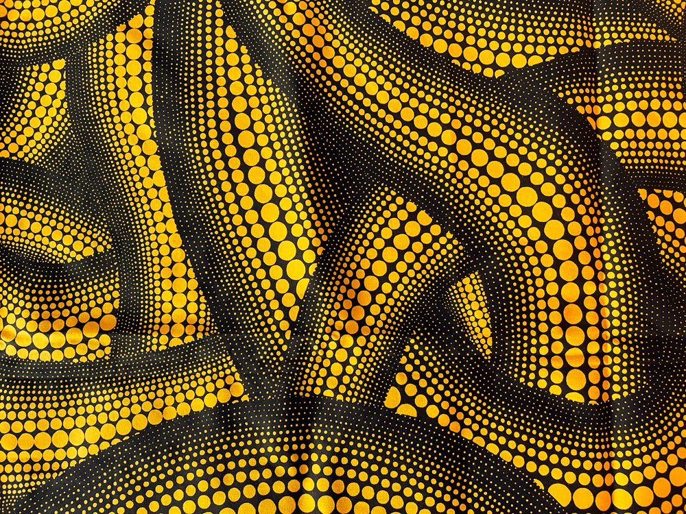 草間彌生 Yayoi Kusama × グラフ graf 黄樹 ファブリック 生地 テキスタイル 190×124cm 希少 ◎