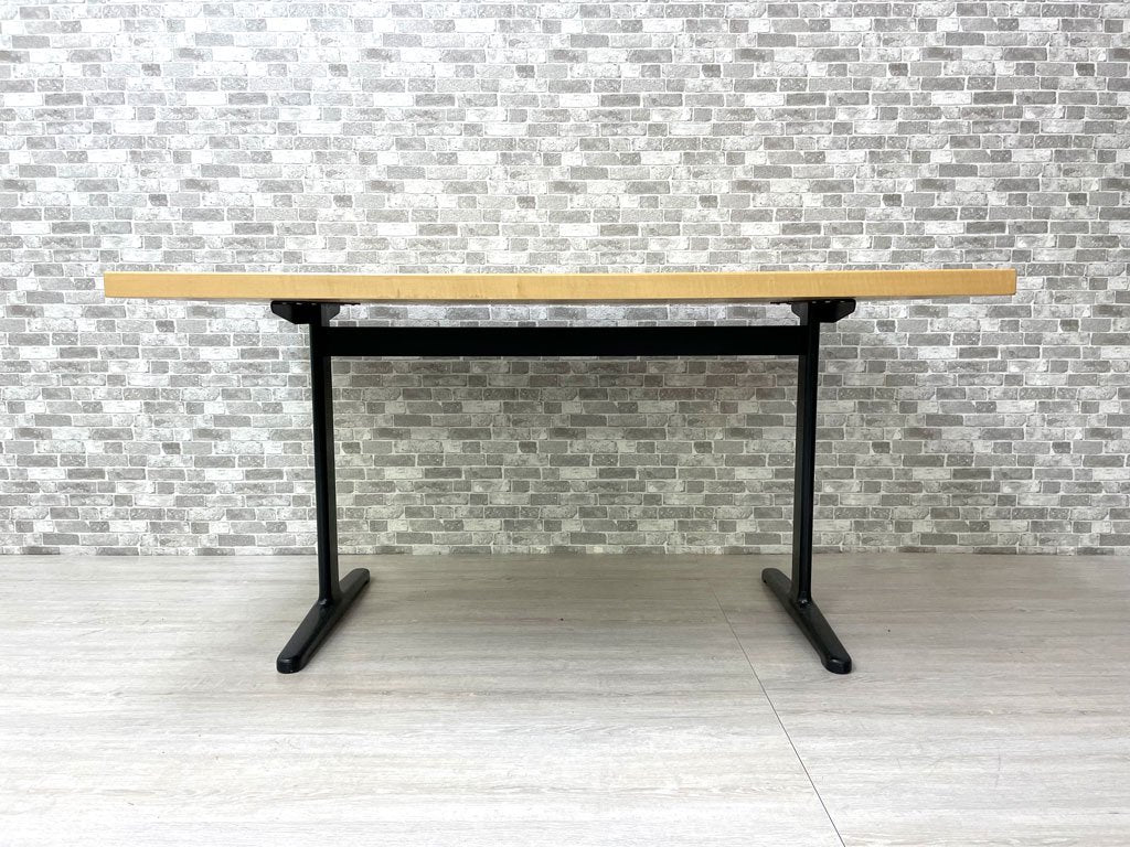 カフェスタイル スチール×木製天板 ダイニングテーブル 幅140cm 長方形 ●