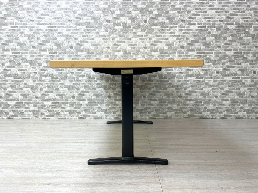 カフェスタイル スチール×木製天板 ダイニングテーブル 幅140cm 長方形 ●