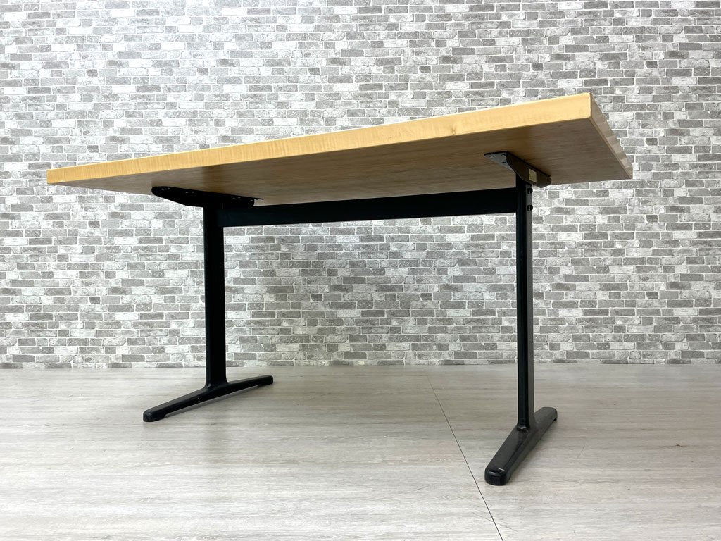 カフェスタイル スチール×木製天板 ダイニングテーブル 幅140cm 長方形 ●
