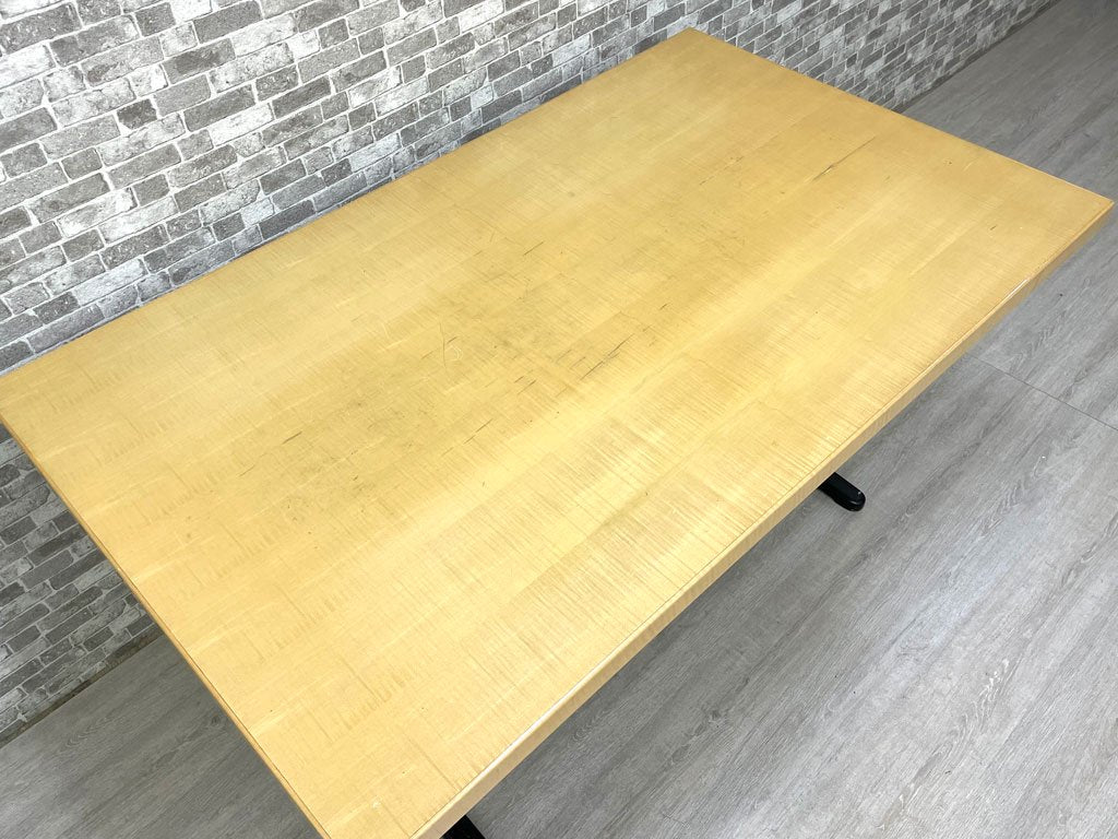 カフェスタイル スチール×木製天板 ダイニングテーブル 幅140cm 長方形 ●