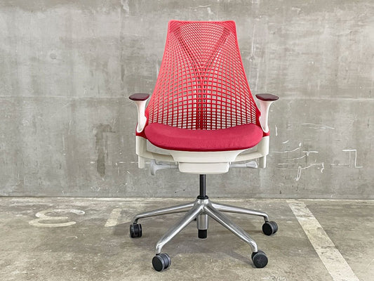 ハーマンミラー Herman Miller セイルチェア SAYL Chair デスクチェア イヴ・ベアール ルージュシート レッドサスペンション アジャスタブルアーム 11万円 〓