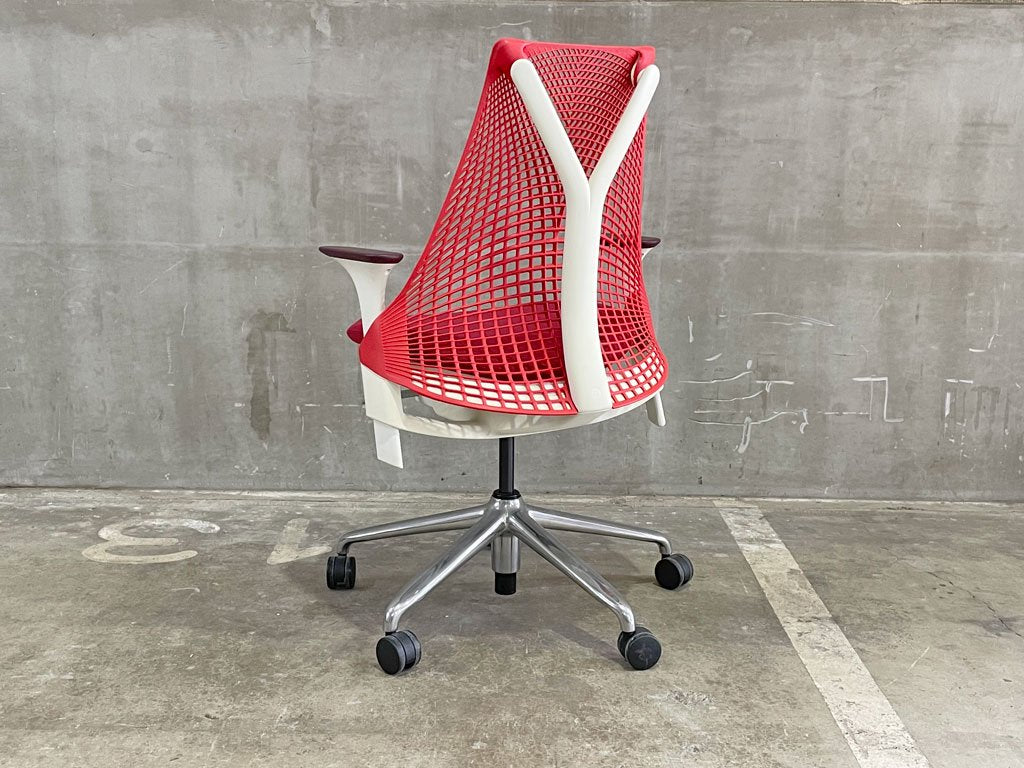 ハーマンミラー Herman Miller セイルチェア SAYL Chair デスクチェア イヴ・ベアール ルージュシート レッドサスペンション アジャスタブルアーム 11万円 〓