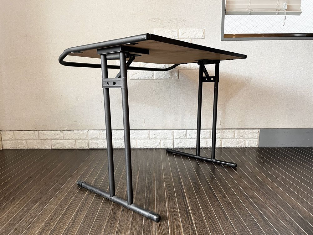 ビンテージスタイル Vintage Style フォールディングデスク ワークテーブル メラミン天板×スチール脚 W95cm 折りたたみ ◎