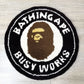 アベイシングエイプ A BATHING APE BUSY WORKS RUG MAT ラグ マット ブラック 60×60 廃番 ●