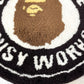 アベイシングエイプ A BATHING APE BUSY WORKS RUG MAT ラグ マット ブラック 60×60 廃番 ●