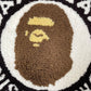 アベイシングエイプ A BATHING APE BUSY WORKS RUG MAT ラグ マット ブラック 60×60 廃番 ●