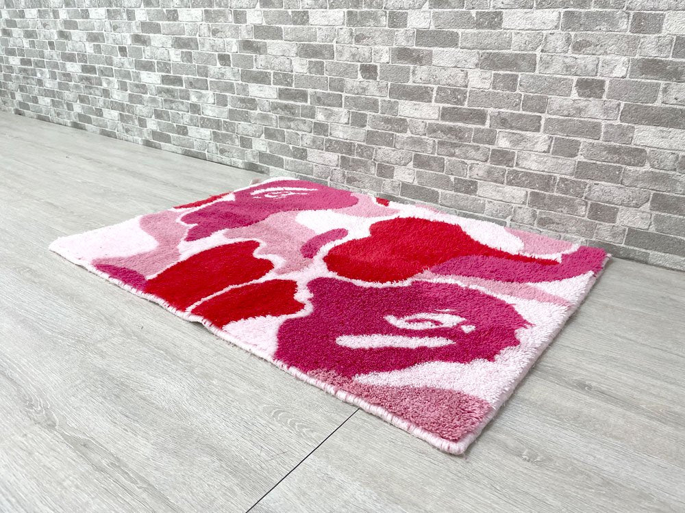 アベイシングエイプ A BATHING APE ABC CAMO RUG MAT M ラグ マット ABCカモ ピンク 82×62 定価17,380円 ●