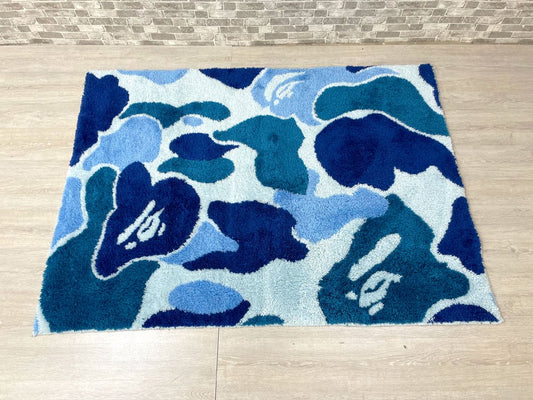 アベイシングエイプ A BATHING APE ABC CAMO BIG RUG MAT ラグ マット ABCカモ ブルー 140×103 廃番 参考定価26,180円 ●