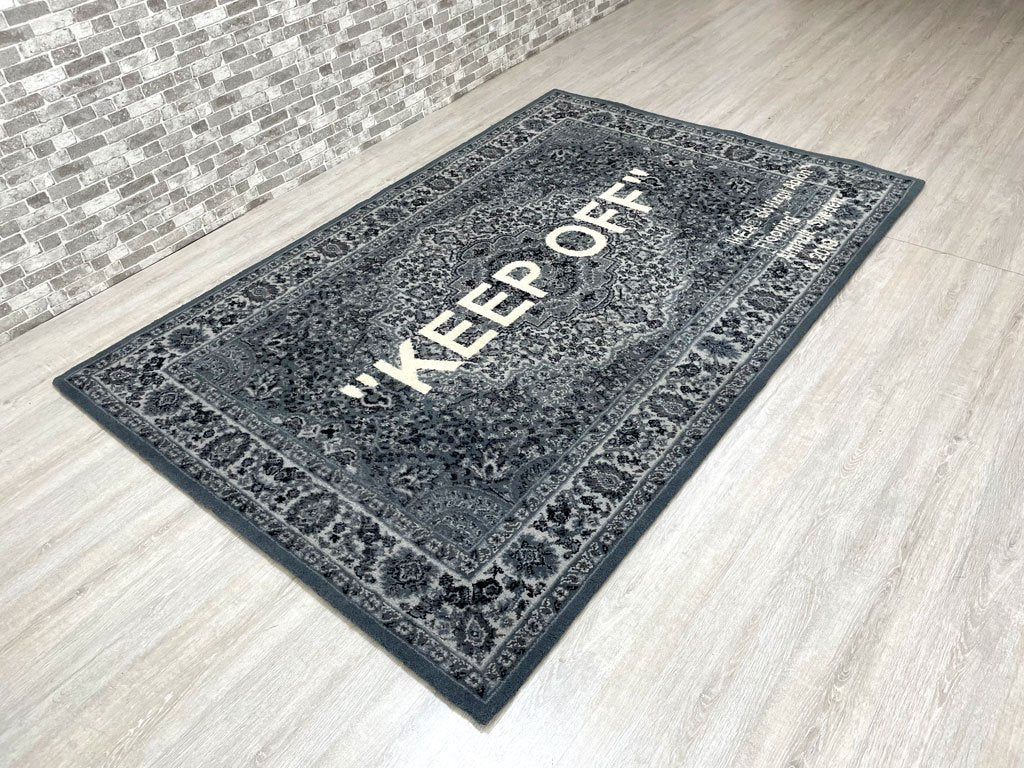 ヴァージル・アブロー × イケア Virgil Abloh × IKEA マルケラッド MARKERAD “KEEP OFF” ラグ 絨毯 195×133cm クリーニング済 ●