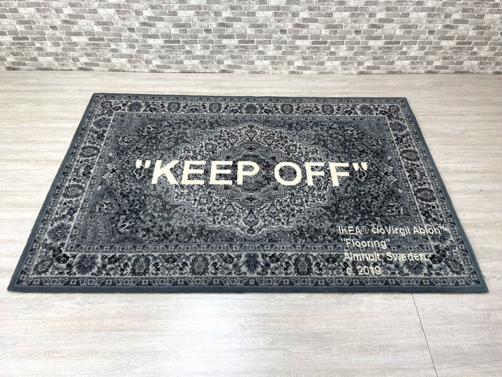 ヴァージル・アブロー × イケア Virgil Abloh × IKEA マルケラッド MARKERAD “KEEP OFF” ラグ 絨毯 195×133cm クリーニング済 ●