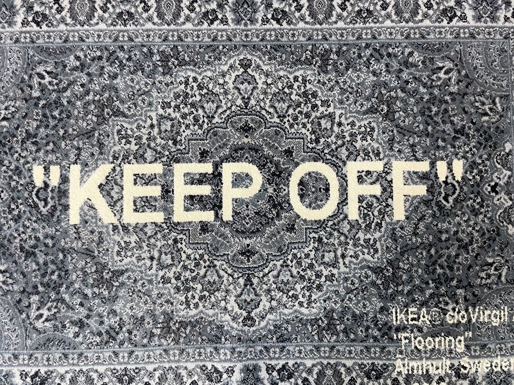 ヴァージル・アブロー × イケア Virgil Abloh × IKEA マルケラッド MARKERAD “KEEP OFF” ラグ 絨毯 195×133cm クリーニング済 ●