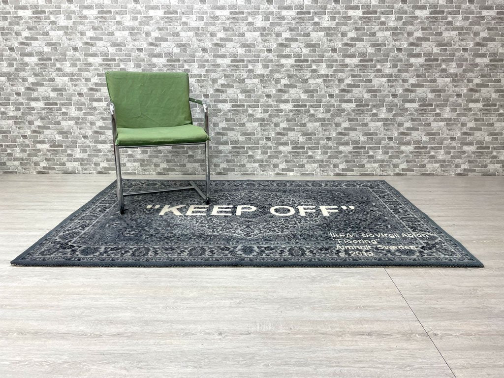 ヴァージル・アブロー × イケア Virgil Abloh × IKEA マルケラッド MARKERAD “KEEP OFF” ラグ 絨毯 195×133cm クリーニング済 ●