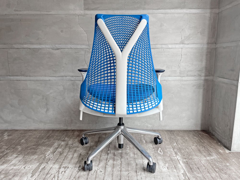 ハーマンミラー Herman Miller セイルチェア SAYL Chair デスクチェア ブルー ポリッシュドベース イヴ・ベアール 定価￥116,600- ♪