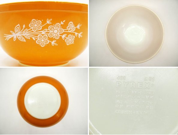 コーニング CORNING オールドパイレックス OLD PYREX ゴールドバタフライ ボウル 3点セット ミキシング ボウル USビンテージ ●