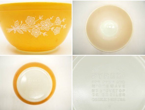 コーニング CORNING オールドパイレックス OLD PYREX ゴールドバタフライ ボウル 3点セット ミキシング ボウル USビンテージ ●