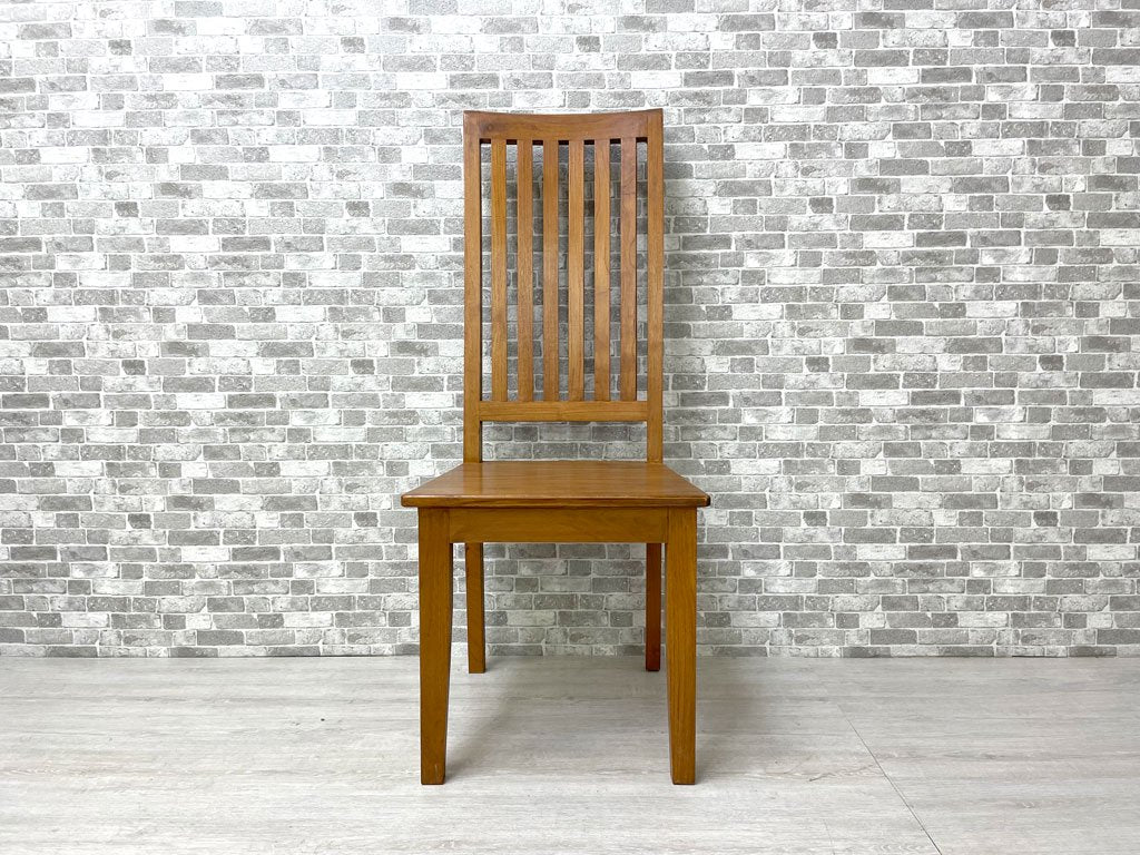 アジアン家具 チーク無垢材 ハイバック ダイニングチェア 板座 C ●
