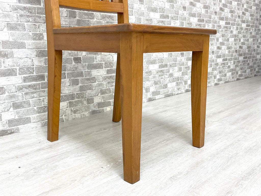 アジアン家具 チーク無垢材 ハイバック ダイニングチェア 板座 C ●