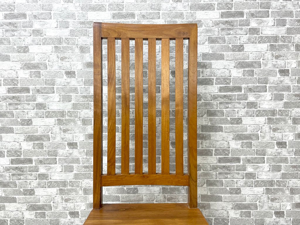 アジアン家具 チーク無垢材 ハイバック ダイニングチェア 板座 B ●