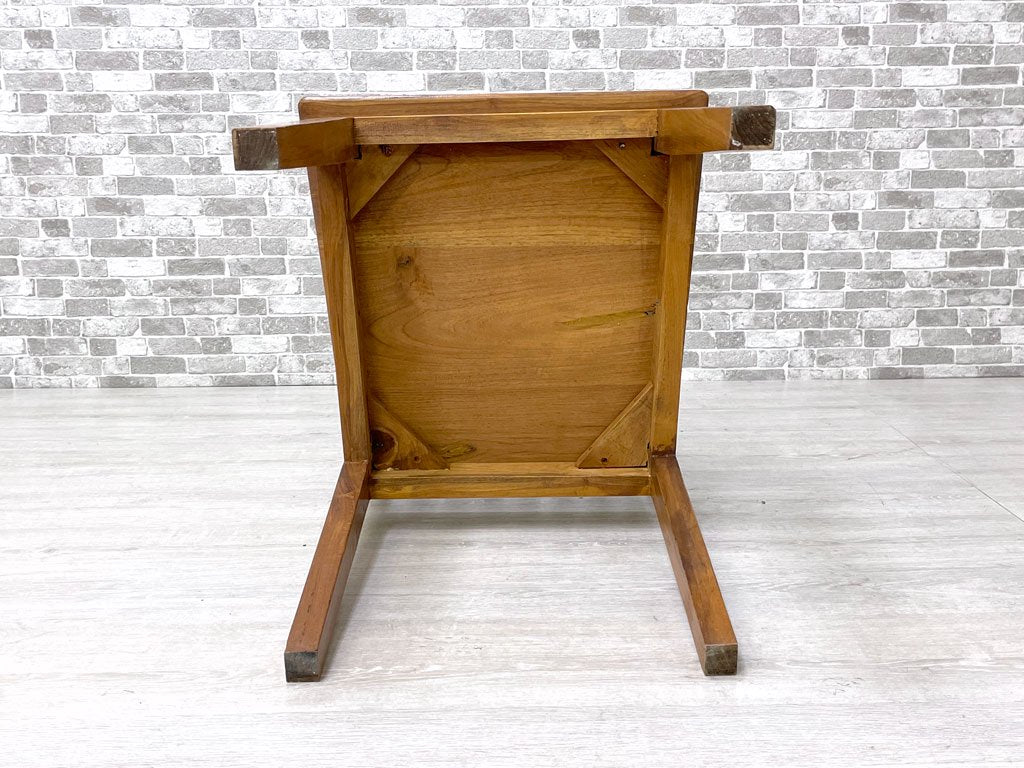 アジアン家具 チーク無垢材 ハイバック ダイニングチェア 板座 B ●