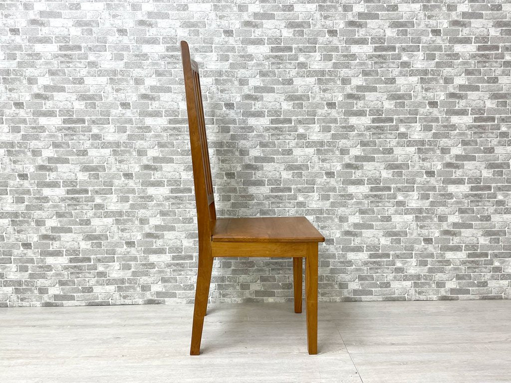 アジアン家具 チーク無垢材 ハイバック ダイニングチェア 板座 A ●