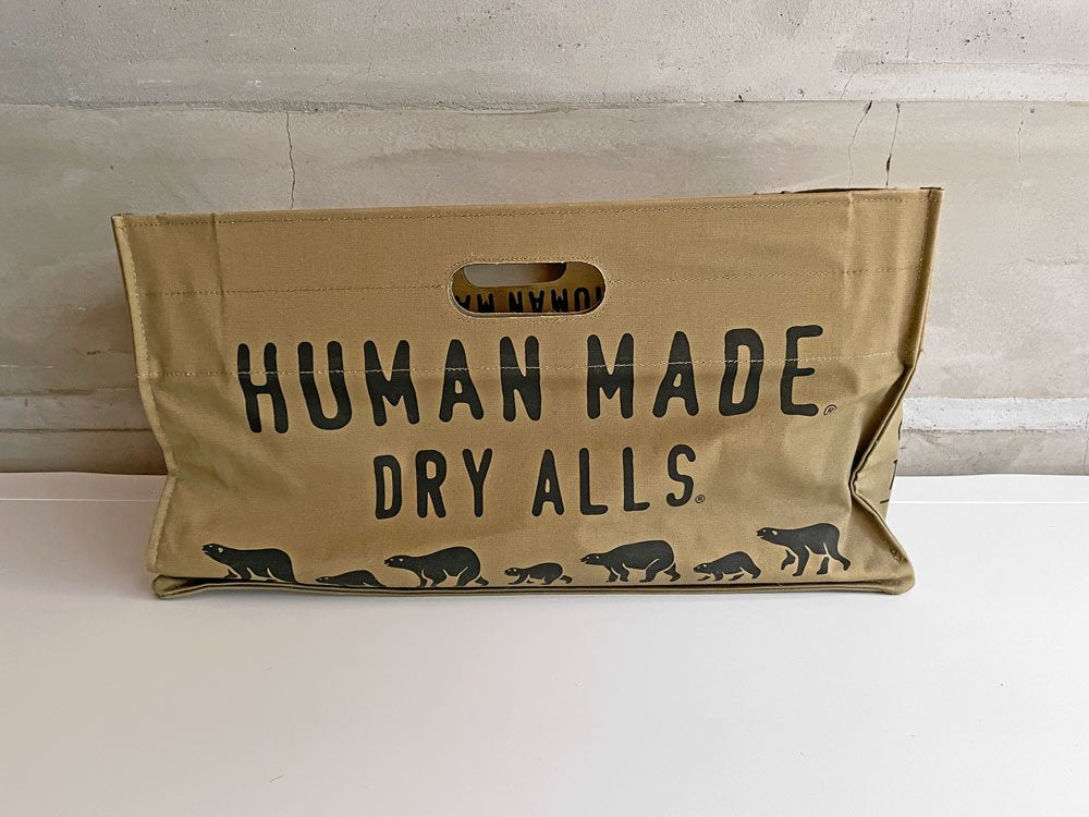 ヒューマンメイド HUMAN MADE ロゴボックストートバッグ LOGO BOX TOTE BAG カーキ キャンバスボックス 収納ケース♪