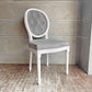サラグレース Sarah Grace SGD ダイニングチェア オーバルバック ホワイト & ライトグレー ベルベット 定価\49,500- A ♪