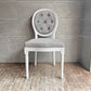 サラグレース Sarah Grace SGD ダイニングチェア オーバルバック ホワイト & ライトグレー ベルベット 定価\49,500- A ♪