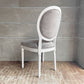 サラグレース Sarah Grace SGD ダイニングチェア オーバルバック ホワイト & ライトグレー ベルベット 定価\49,500- A ♪