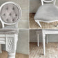 サラグレース Sarah Grace SGD ダイニングチェア オーバルバック ホワイト & ライトグレー ベルベット 定価\49,500- A ♪