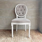 サラグレース Sarah Grace SGD ダイニングチェア オーバルバック ホワイト & ライトグレー ベルベット 定価\49,500- B ♪