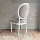 サラグレース Sarah Grace SGD ダイニングチェア オーバルバック ホワイト & ライトグレー ベルベット 定価\49,500- B ♪