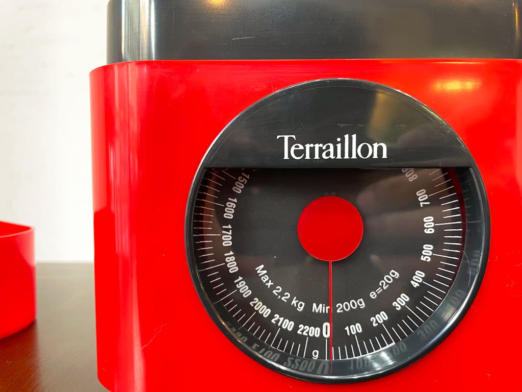 テライヨン Terrallion BA-22 アナログキッチンスケール 計量器 はかり 軽量皿付き レッド フランス ★