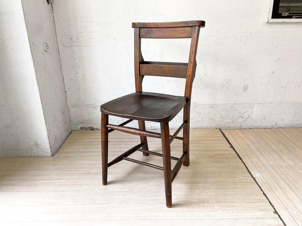 UKビンテージ UK Vintage チャーチチェア Church Chair ダイニングチェア バイブルボックス アンティーク 英国家具 ★