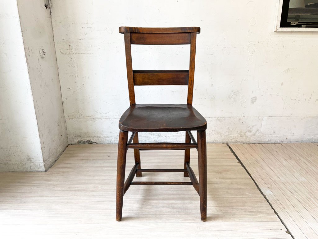 UKビンテージ UK Vintage チャーチチェア Church Chair ダイニングチェア バイブルボックス アンティーク 英国家具 ★