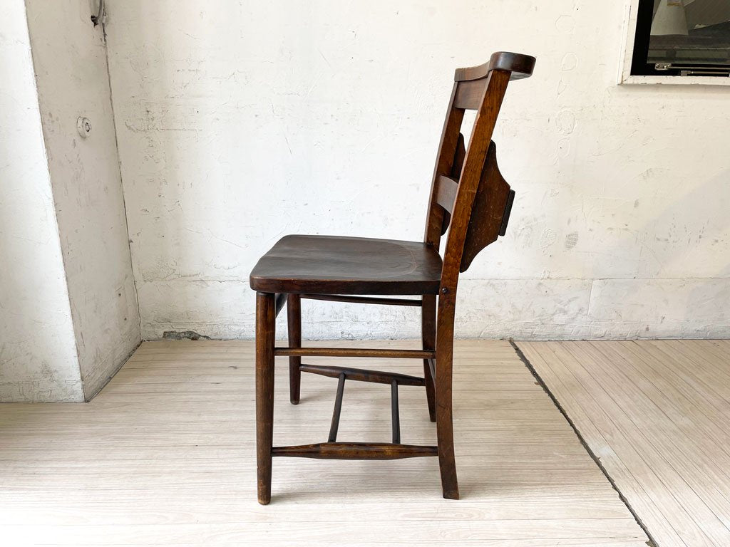 UKビンテージ UK Vintage チャーチチェア Church Chair ダイニングチェア バイブルボックス アンティーク 英国家具 ★