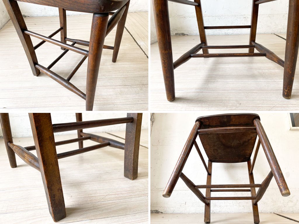 UKビンテージ UK Vintage チャーチチェア Church Chair ダイニングチェア バイブルボックス アンティーク 英国家具 ★