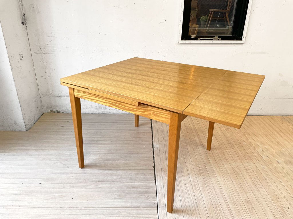 無印良品 MUJI エクステンション ダイニングテーブル タモ材 W85-135cm 伸長式 ナチュラル シンプルデザイン 廃番 ★