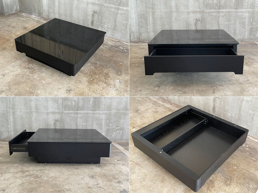 アルモニア ARMONIA パオラ PAORA ドロワー付 センターテーブル ガラステーブル オーク材 収納 北欧 モダンデザイン 〓