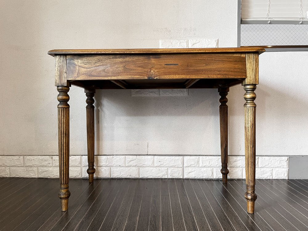 カリッジマーケット CORIGGE MARKET チーク無垢材 デスク コンソールテーブル W99cm 抽斗1杯  アジアン家具 ◎