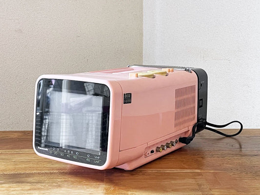 パナソニック Panasonic アクションシックス Action 6 ブラウン管 ポータブルテレビ 6インチ TH6-X3V ピンク 1986年製 通電確認済 昭和レトロ ポップ ◎