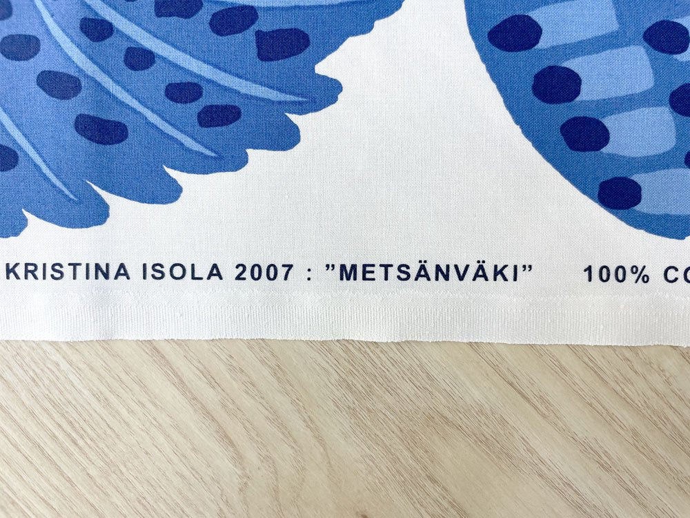 マリメッコ marimekko メトサンヴァキ Metsanvaki ブルー クリスティーナ・イソラ デザイン 144×204cm 生地 ファブリック 希少 フィンランド C ●